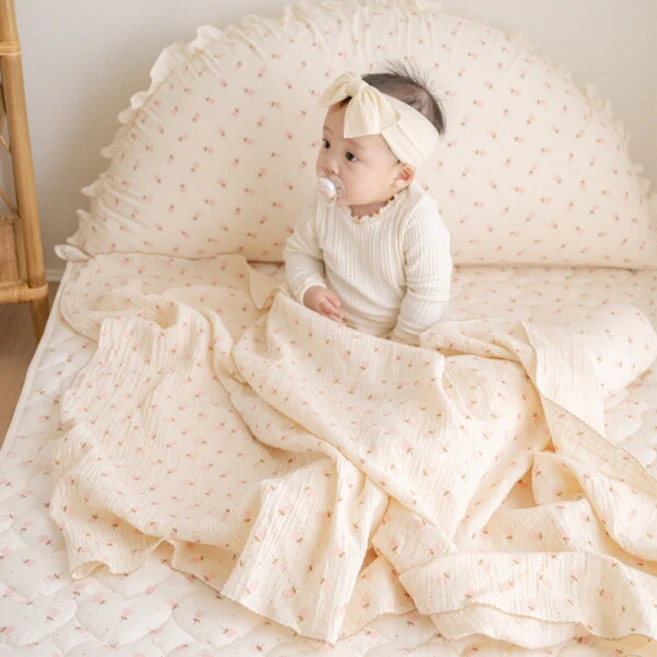 [포몽드] 신생아 2중 거즈 블랭킷 이불 아기 담요 L, 상세 설명 참조, 제품:거즈블랭킷 L / 선택:03.꽃이야