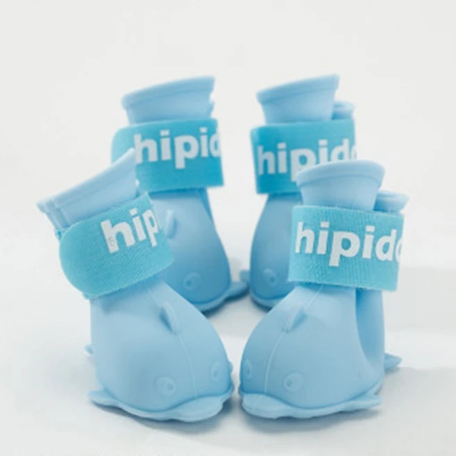 히피독 꼬기 모양 댕댕이 방수 신발, 블루, S, 1개