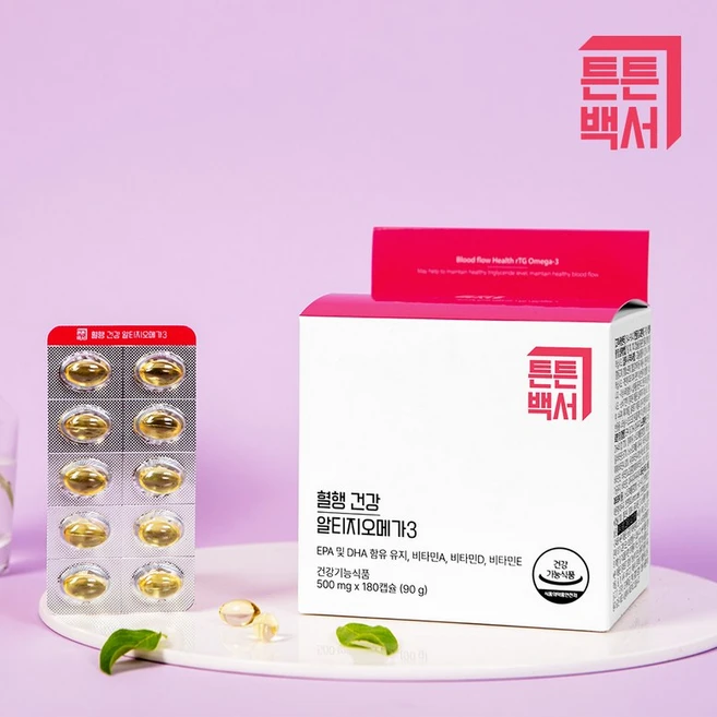 튼튼백서 혈행 건강 알티지오메가3 500mg x 180캡슐 3개월분, 1개