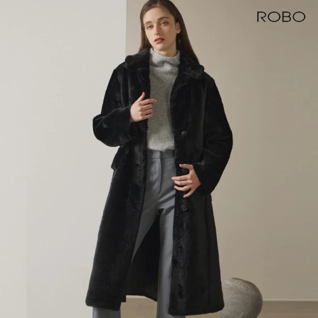 로보 23FW 스페인 라도마社 리버시블 싱글 롱무스탕761129