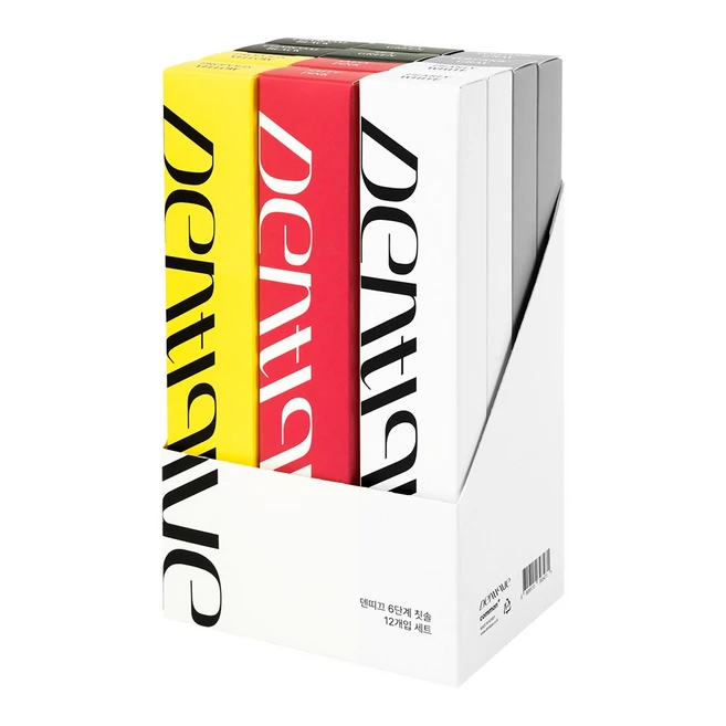 덴띠끄 골라쓰는 6단계(잇몸/미백/구취) 미세모 칫솔, 1세트, 12개입