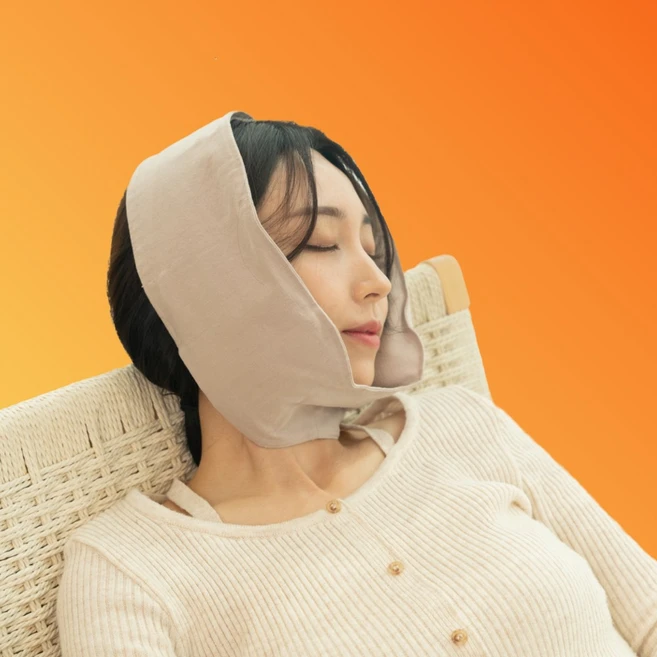 [3종충진재] 힐링턱 턱관절 턱 찜질팩 찜질패드 찜질워머 편백 자옥석 황토볼 국내생산, 웜베이지, 1개