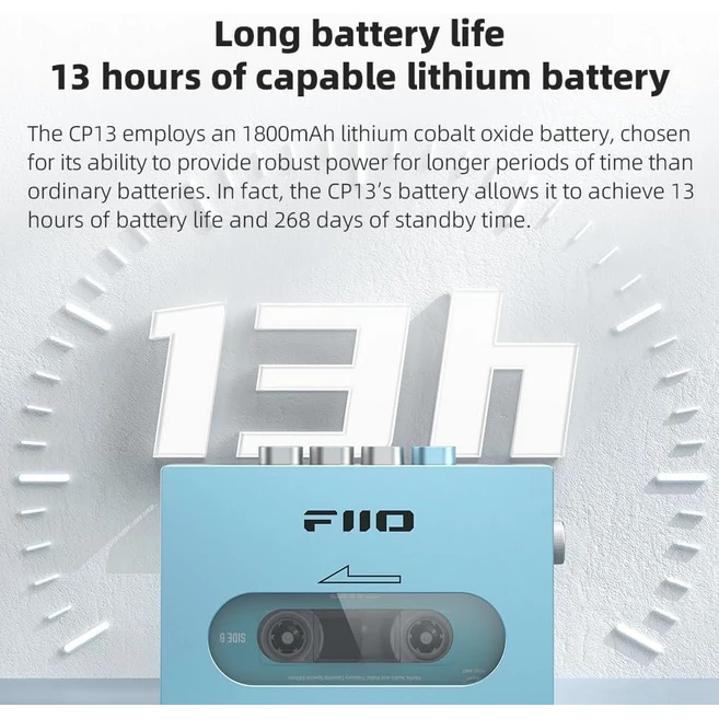 FiiO CP13 휴대용 카세트 테이프 플레이어, 투명한, 투명