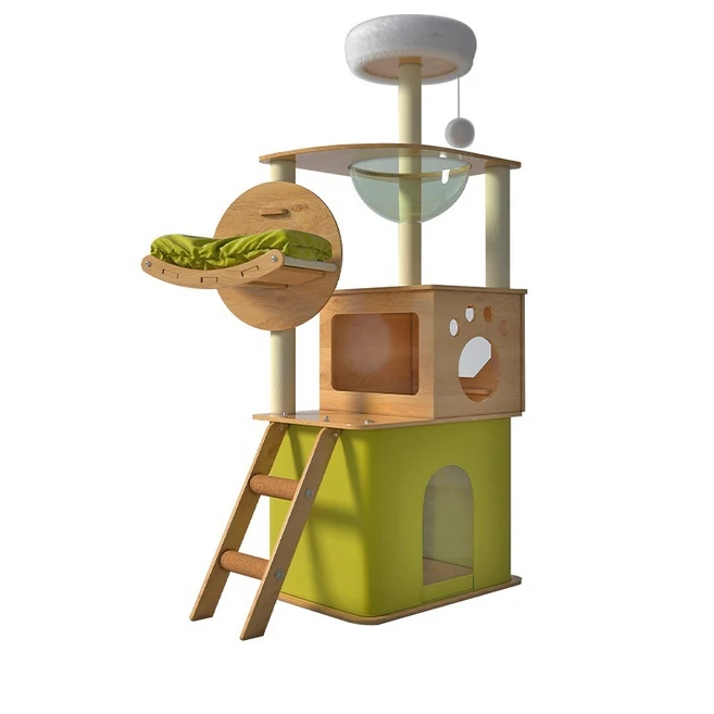 XZEZE 중대형 숨숨집 투명해먹 스크래쳐 캣타워, 1세트, 캣타워 D