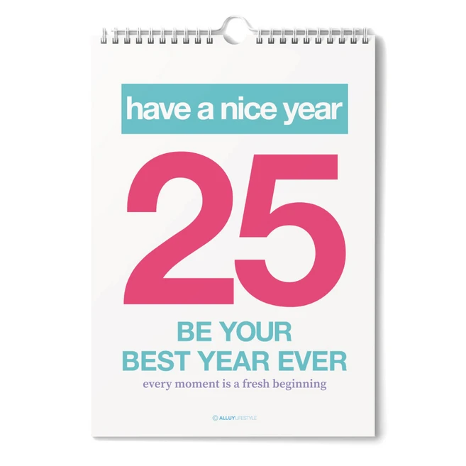 알루이 2025년 레트로 인테리어 벽걸이 달력, 1개