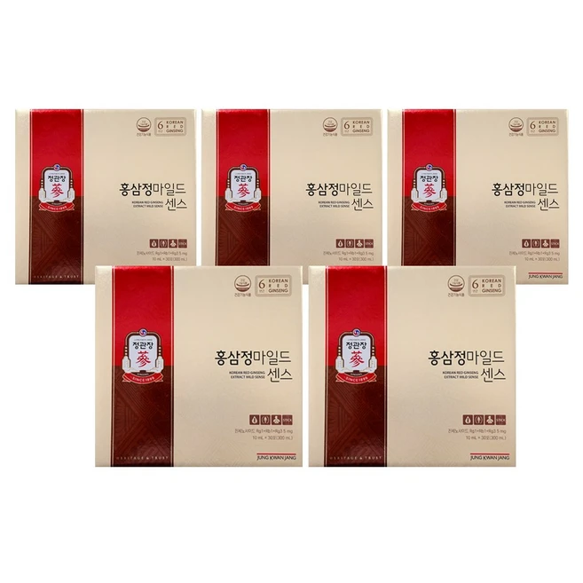 정관장 홍삼정 마일드센스 홍삼스틱 + 정관장 정품 쇼핑백 + 사은품 천연비누, 5박스, 300ml, 5박스