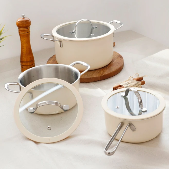 통3중 컬러 편수&양수&곰솥세트 3종, 편수16cm+양수18cm+곰솥22cm, 1개