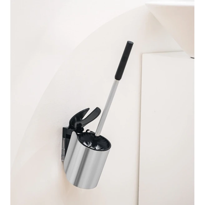 스텐 무타공 욕실청소솔세트 벽 부착식 변기 청소솔, 1개