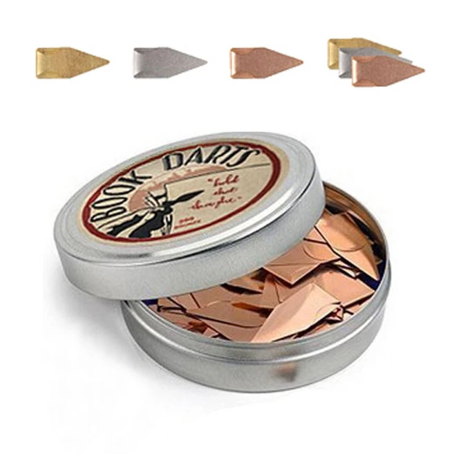 북다트 금속 책갈피 예쁜책갈피 고급 북마크 200개입 BOOK DARTS, [200ct][Tin] [Brass]