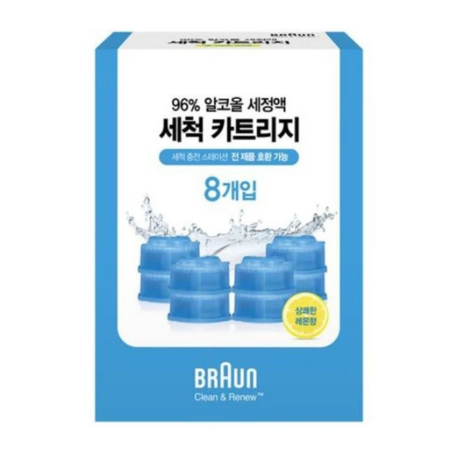 BRAUN 클린 앤 리뉴 면도기 세정액, CCR (8개입)