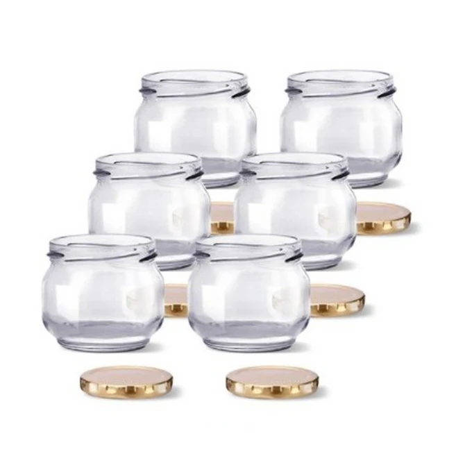미르코리아 유리 이유식 잼병 Low 120 골드캡, 100ml, 12개