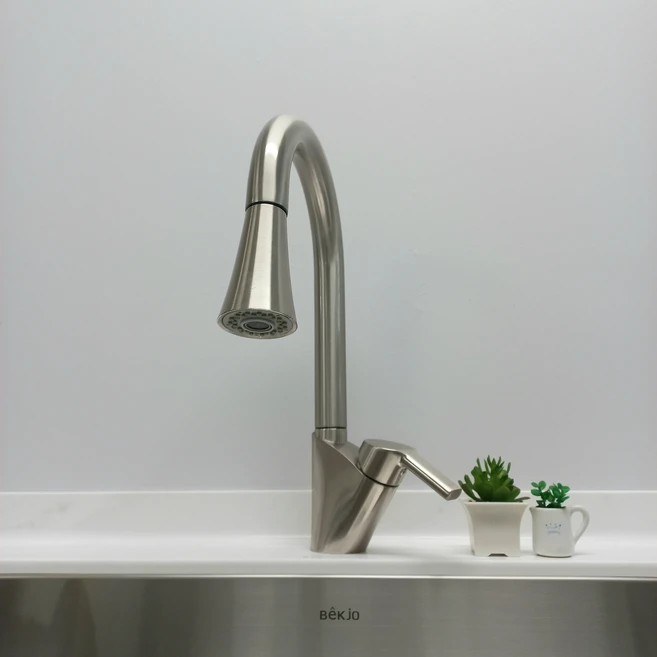 다솜 주방 수전 DA-8100 NB 니켈 브러쉬드 싱크대 무광 국산 수도꼭지, 1개