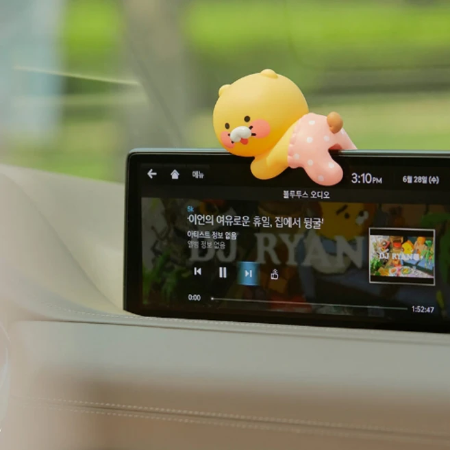 카카오프렌즈 수면바지 춘식이 피규어 모니터 디퓨져 차량용 네비게이션 걸이, 1개, 그린 플로랄