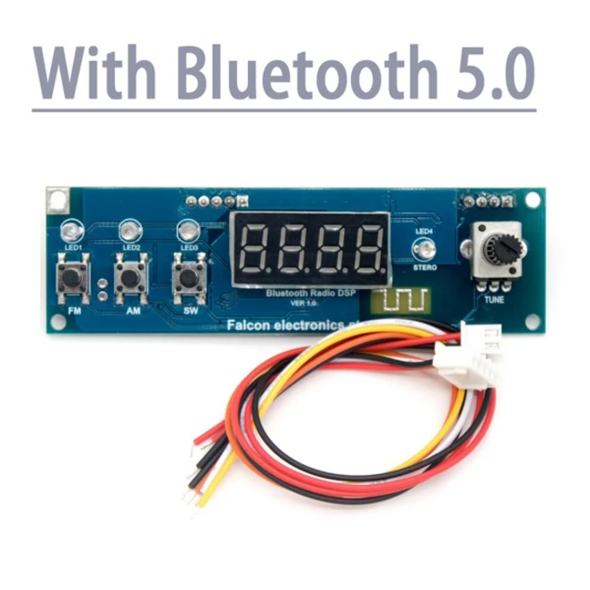 밴드 AM 중파 앰프 수신 SW FM 라디오 오디오 DSP 블루투스 3W 스테레오 메가 단파 리시버 신호, with Bluetooth