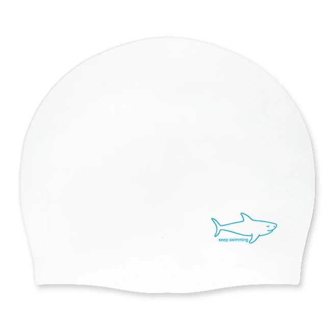 킵스위밍 실리콘수모 노링클수모 샤크 수영모자 상어, 화이트, 1개