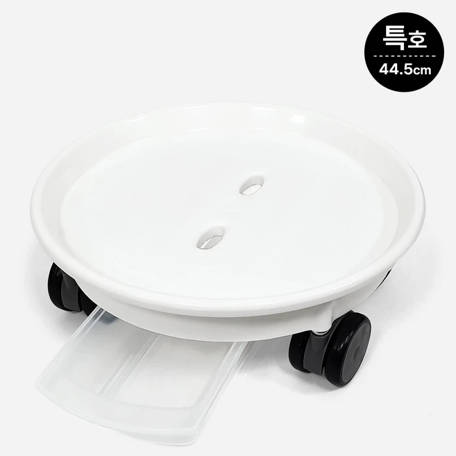마이플랜트 이동식 원형 화분받침대, 화이트, 특호, 1개