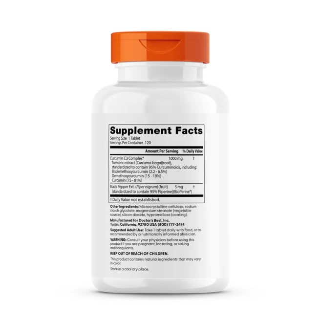 닥터스베스트 하이 엡솔션 커큐민 1000mg 타블렛, 120정, 1개