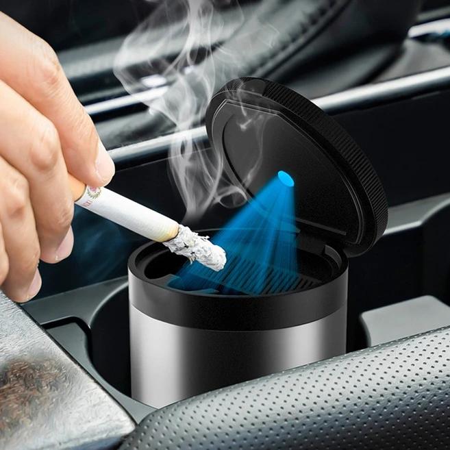 드라이브원 차량용 재떨이 스테인레스 자동차 재털이 동전통 실내용 악세사리 용품, 1개, 블랙