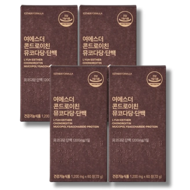 여에스더 콘드로이친 무쿄다당 단백 글루코사민 보스웰리아 HD 뼈건강 소연골 관절영양제, 240정, 3세트