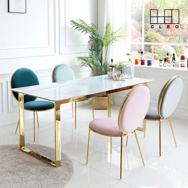 끌레오 필레우스 천연 포셀린 12T 통세라믹 식탁 테이블 CL360, 03_8인용, 04_양면 유광 마블+화이트 세라믹, 02_골드