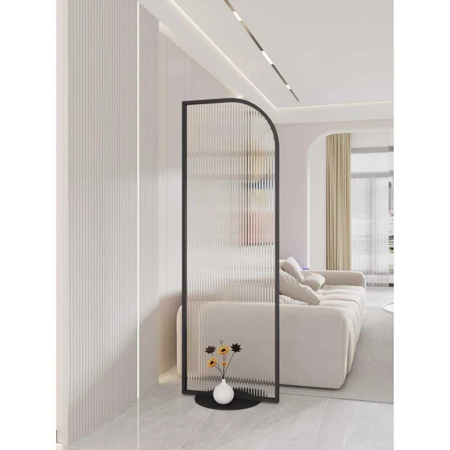 유리파티션 가벽 가림막 베이스 칸막이 거실 철제 현관 북유럽, 180x80 비정형 화이트