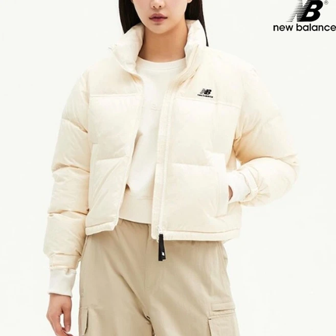 뉴발란스 매장상품 당일무배 NBNPD4W122-G4 글로시 아이보리 액티브 플라워 숏다운 여성 패딩 자켓