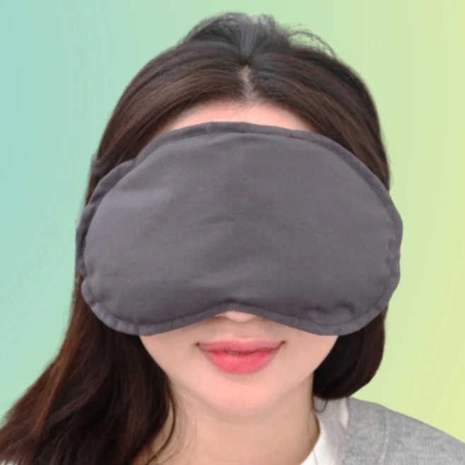 따스잠 찜질팩 눈 코 팥 황토볼 안대, 딥그레이 끈없음, 1개