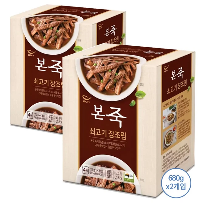 본죽 본 쇠고기 미니 장조림, 680g, 2개