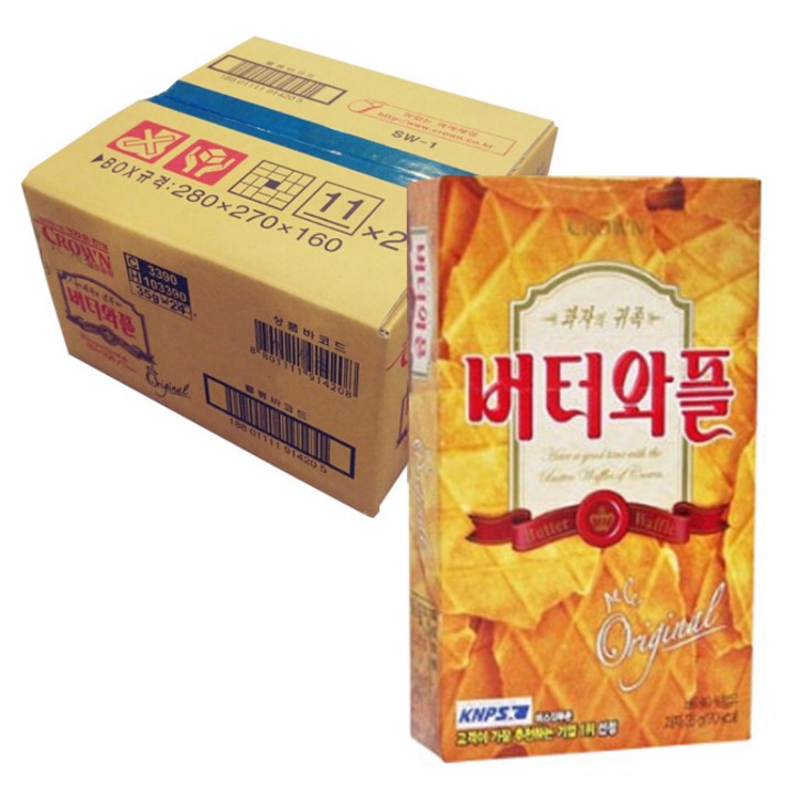 크라운제과 버터와플, 35g, 24개