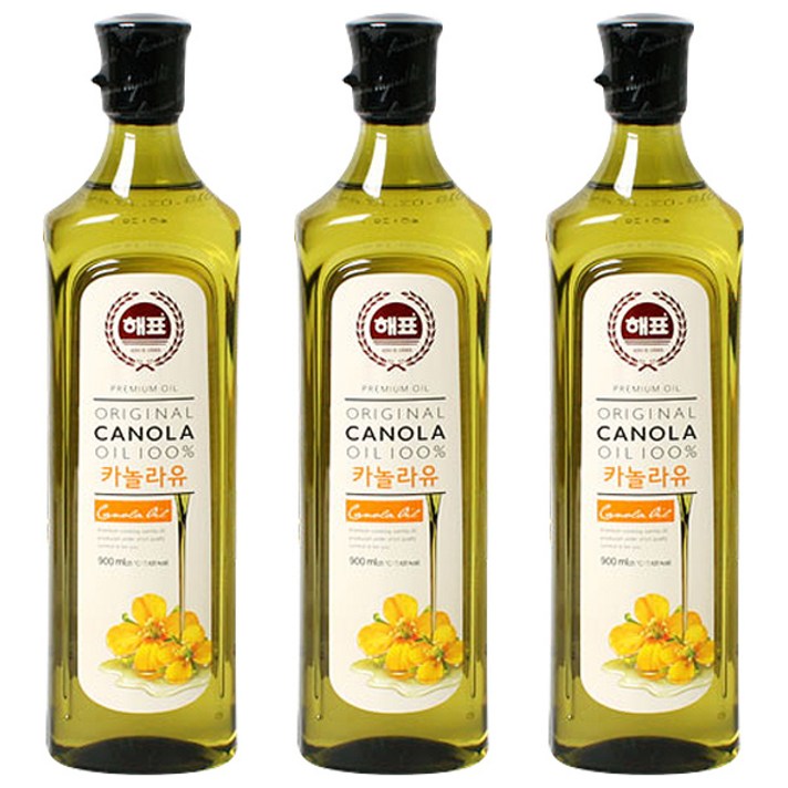 해표 카놀라유, 900ml, 3개