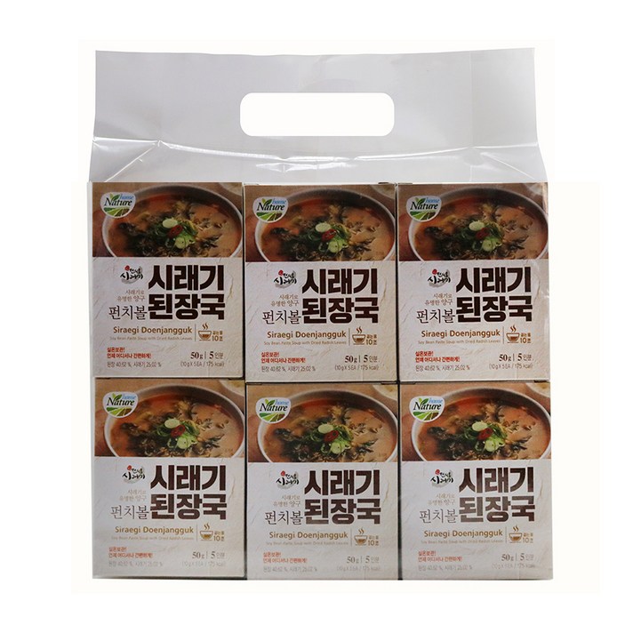 홈네이처 펀치볼시래기 된장국, 50g, 6개