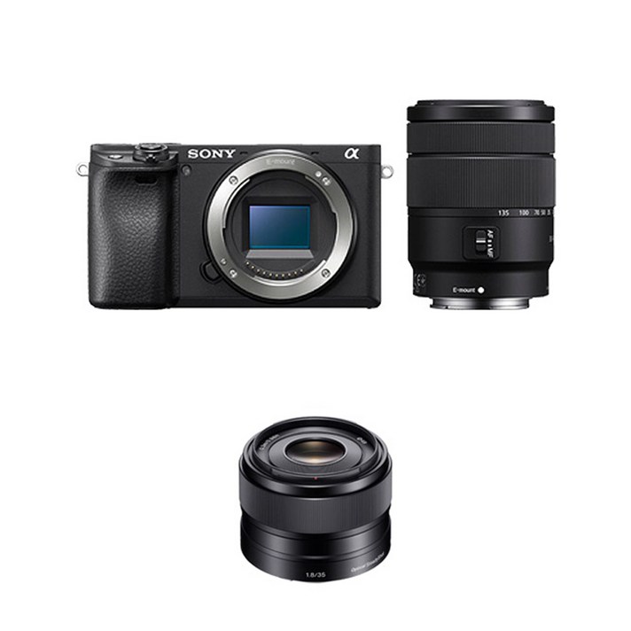 소니 알파 A6400M 미러리스카메라 블랙 SEL18135 망원 줌 렌즈킷 + SEL35F18 패키지, ILCE-6400