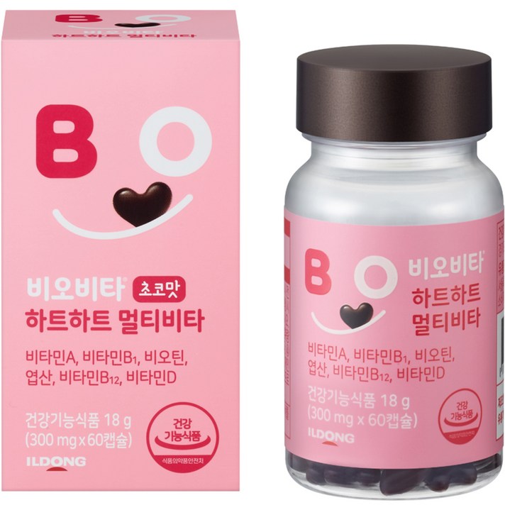 비오비타 하트하트 멀티비타 초코맛 18g, 60정, 1개, 60정