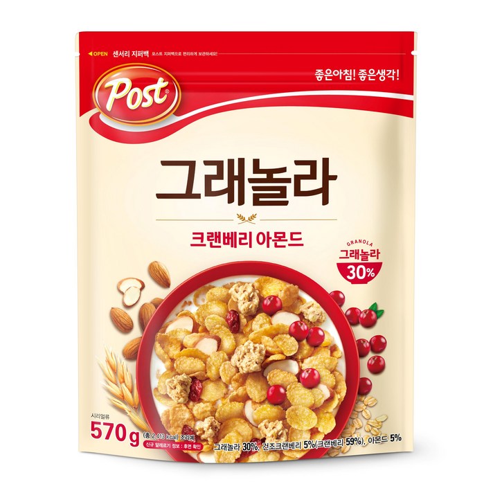 포스트 그래놀라 크랜베리 아몬드 시리얼, 570g, 1개