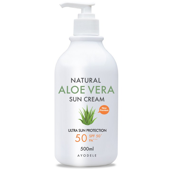 아요델 내추럴 알로에베라 선크림 SPF50+ PA+++, 500ml, 1개