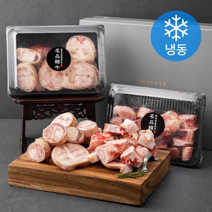 횡성한우 건강세트 우족 2kg + 사골 2kg (냉동) +부직포가방, 4kg, 1세트