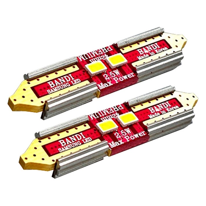 반디 42mm 차량용 LED 실내등, 혼합 색상, 2개입
