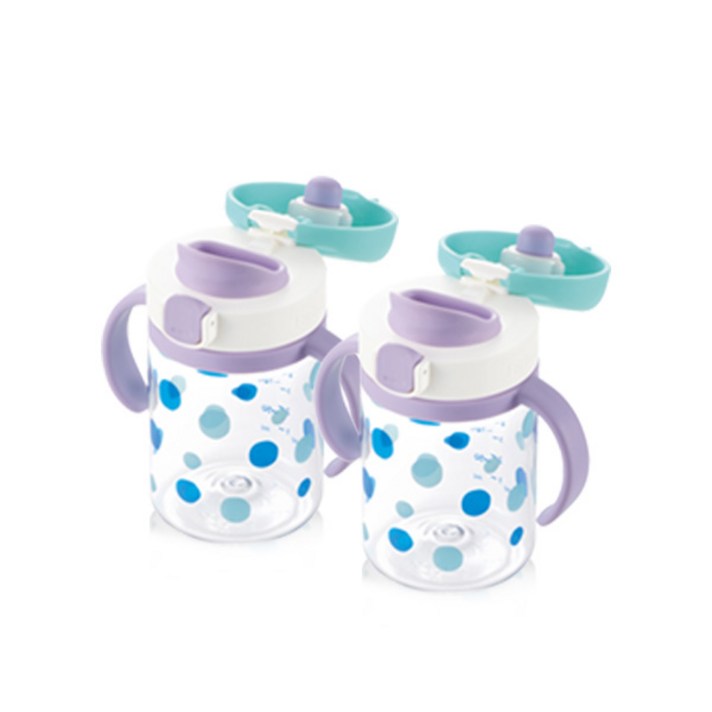 릿첼 AQ 외출용 드링킹머그컵 200ml, 라이트블루, 2개입