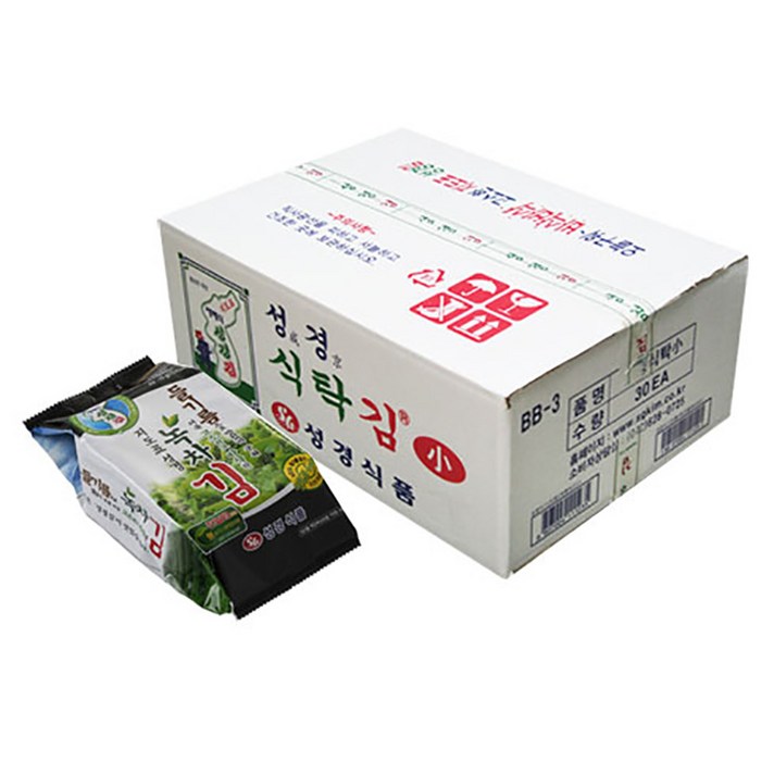 성경식품 지도표 녹차식탁김 소, 17g, 30개