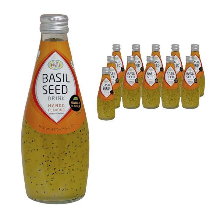 웰 바질 시드 드링크 망고향, 290ml, 12개
