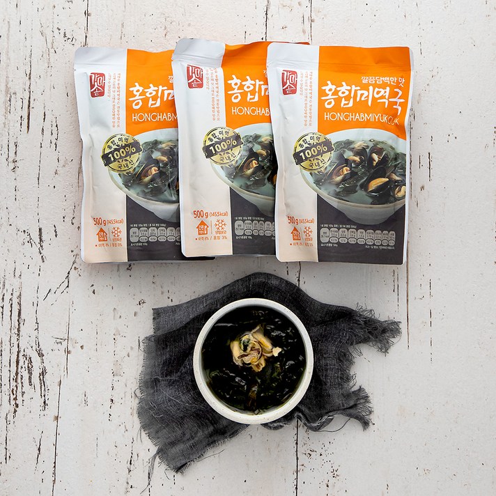 가마솥 깔끔담백한 맛 홍합미역국, 500g, 3개