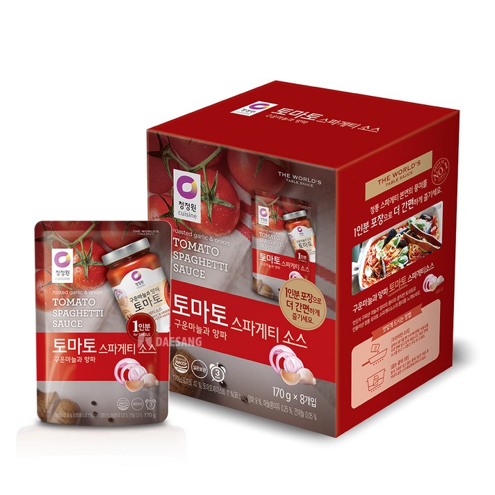 청정원 토마토 스파게티 소스, 170g, 8개