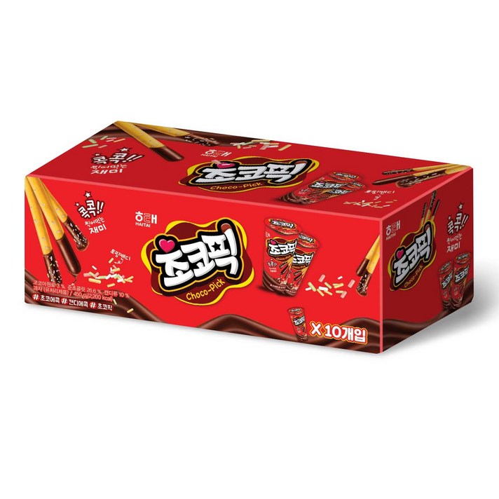 해태제과 초코픽 과자, 45g, 10개