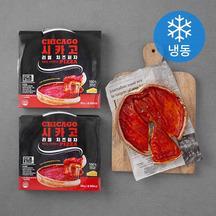 다예비앤에프 시카고 리얼치즈피자 (냉동), 355g, 3개