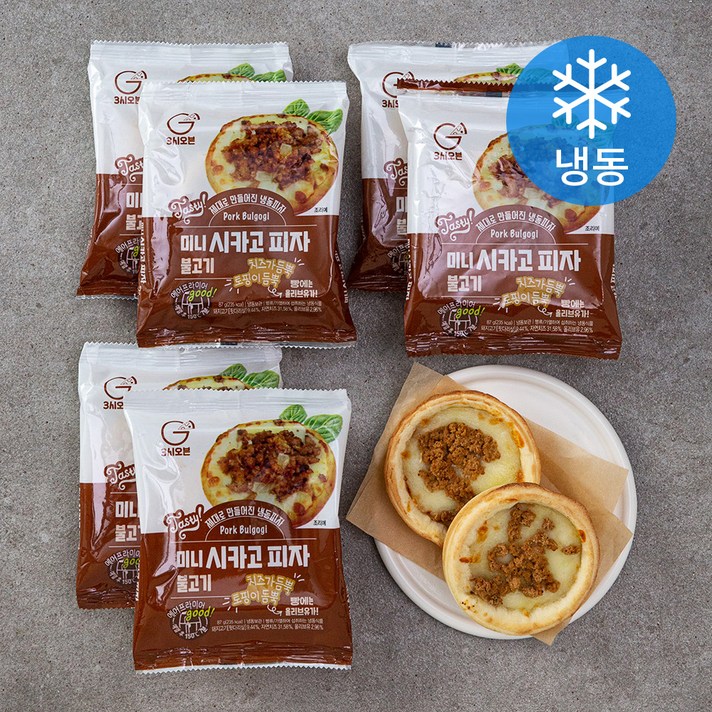 3시오븐 미니 시카고피자 불고기, 87g, 6개