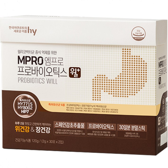 한국야쿠르트 엠프로 프로바이오틱스 윌 유산균 영양제, 120g, 1개