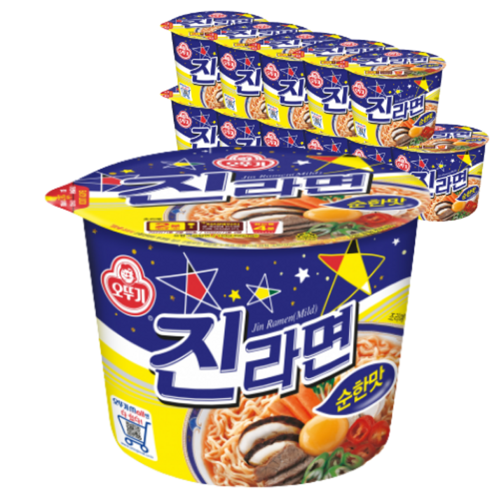 오뚜기 진라면 순한맛 큰컵 110g, 12개