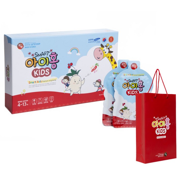 SMART 아이홍 KIDS 홍삼음료 + 쇼핑백, 30ml, 30개