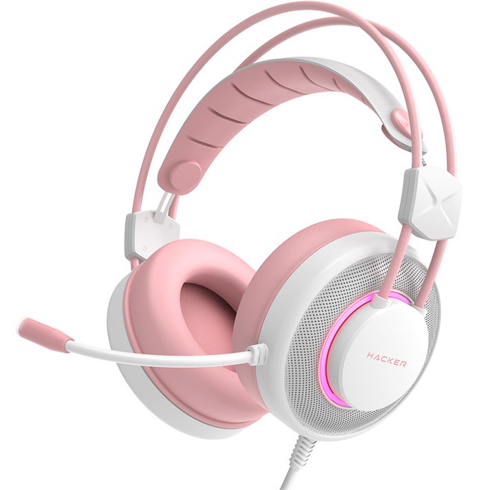 앱코 가상 7.1 진동 게이밍 헤드셋, 핑크, N800