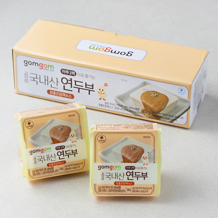 곰곰 정성가득 국내산 연두부 +참깨소스 134g, 6개입